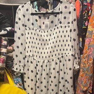 Polka Dot Smocked shirt